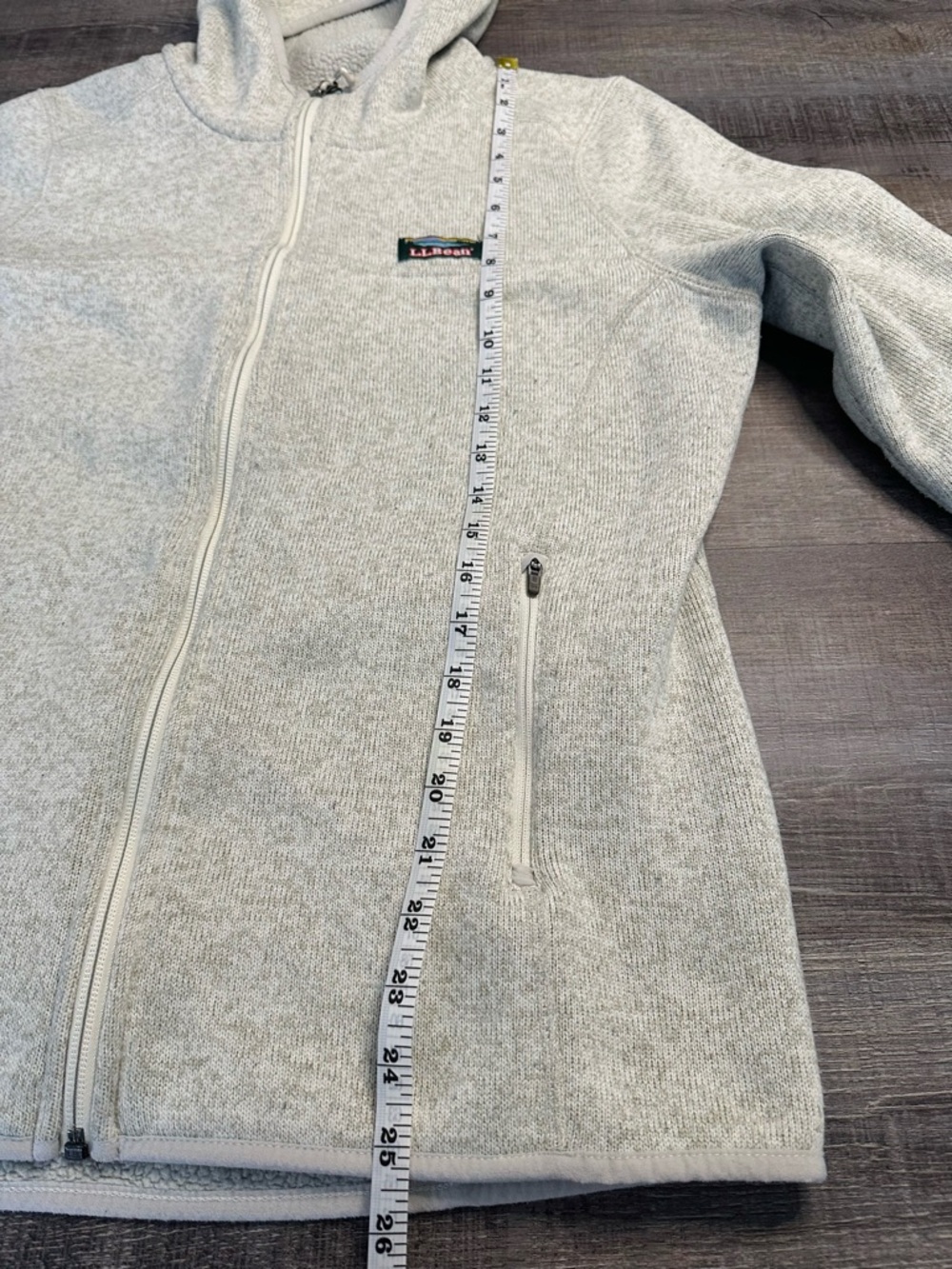 Durable L.L. Bean Light Gray Full-Zip Hooded Polyester Jacket Women’s Large - Picture 12 of 17